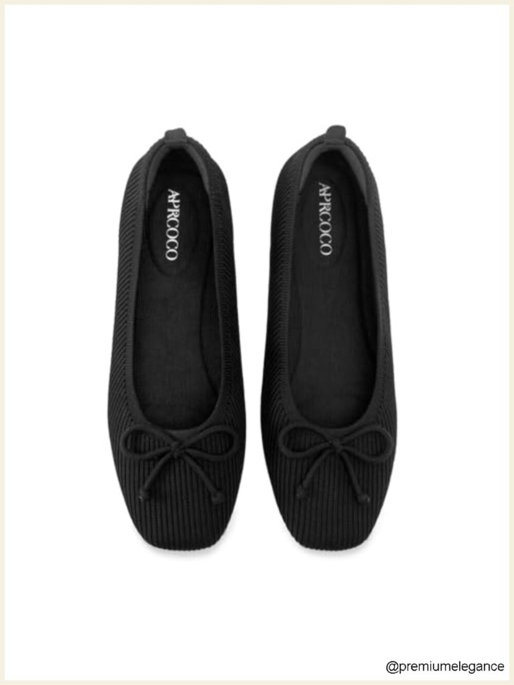 Women's Bowknot Ballet Flats Square Toe Knit Slip On Comfort Lightweight Office